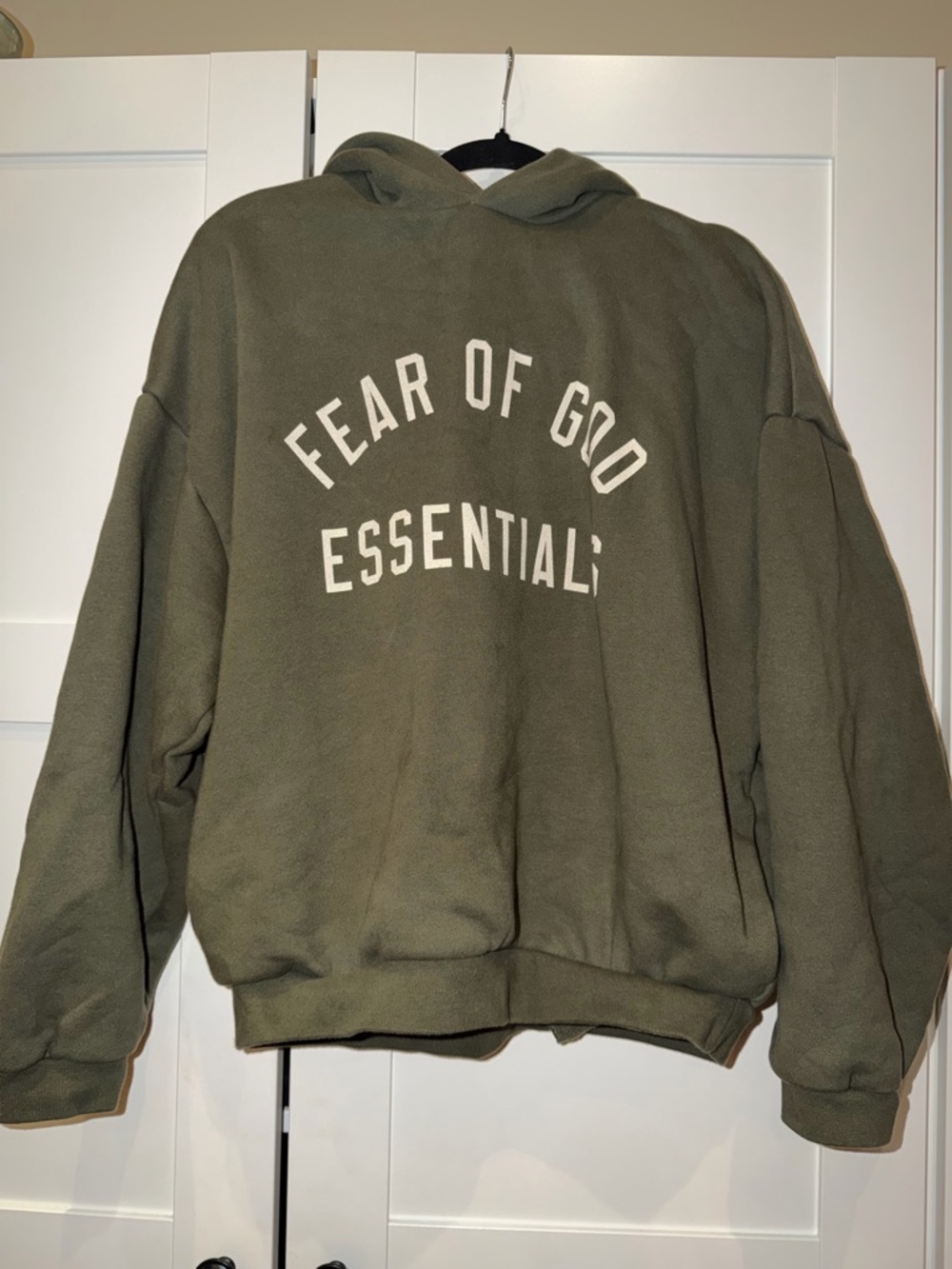 Fear of God Essentials Olive Green SIZE S Hoodie